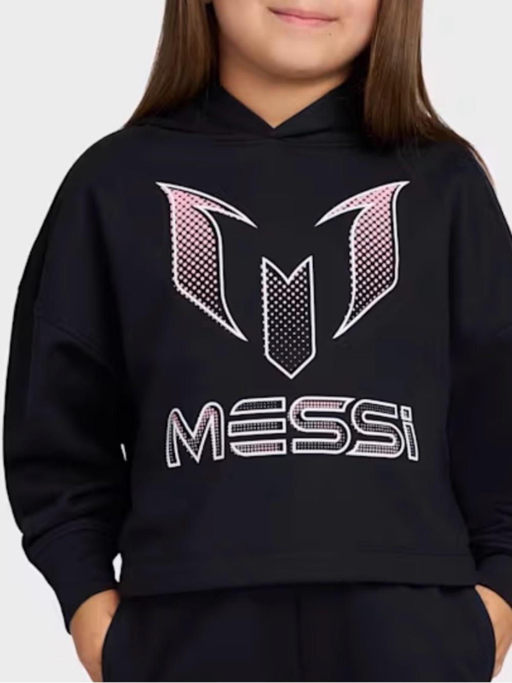 NWT The Children's Place Girls Messi Fleece Graphic Hoodie Black Size L 10/12